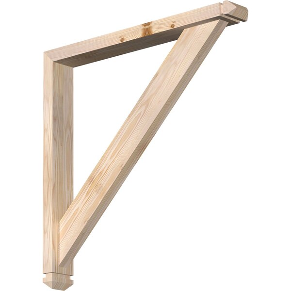Ekena Millwork Traditional Arts and Crafts Smooth Bracket w/ Offset Brace, Douglas Fir, 3 1/2"W x 28"D x 28"H BKT0402X28X28TRA03SDF - main
